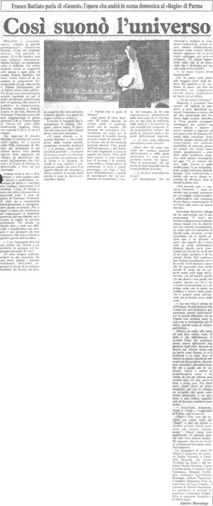 Così suonò l'universo