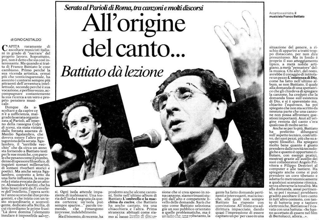All'origine del canto…