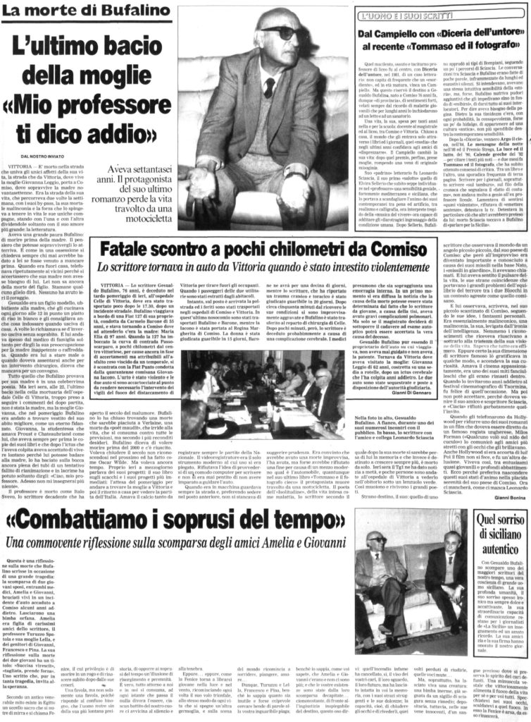 L'ultimo bacio della moglie «Mio professore ti dico addio»