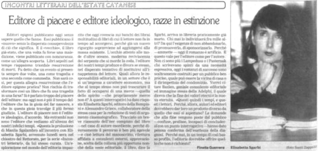 Editore di piacere e editore ideologico razze in estinzione