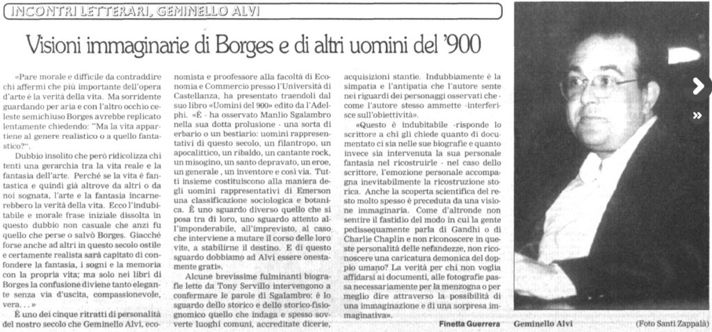 Visioni immaginarie di Borges e di altri uomini del '900