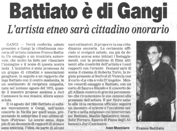 Battiato è di Gangi