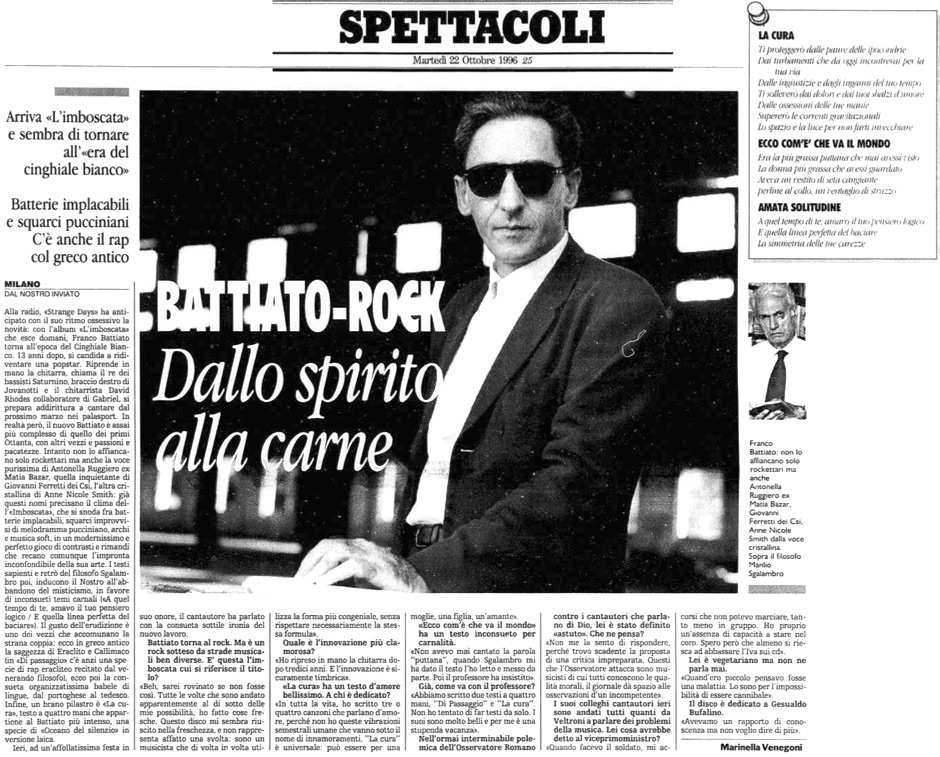 Battiato-rock Dallo spirito alla carne