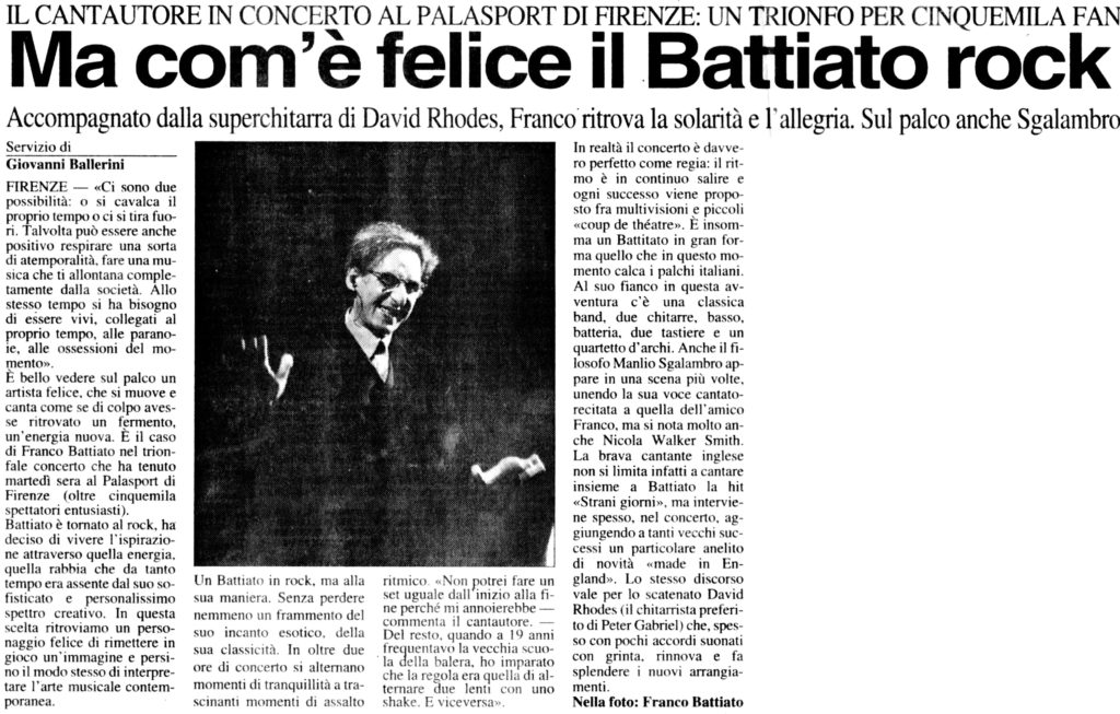 Ma com'è felice il Battiato rock