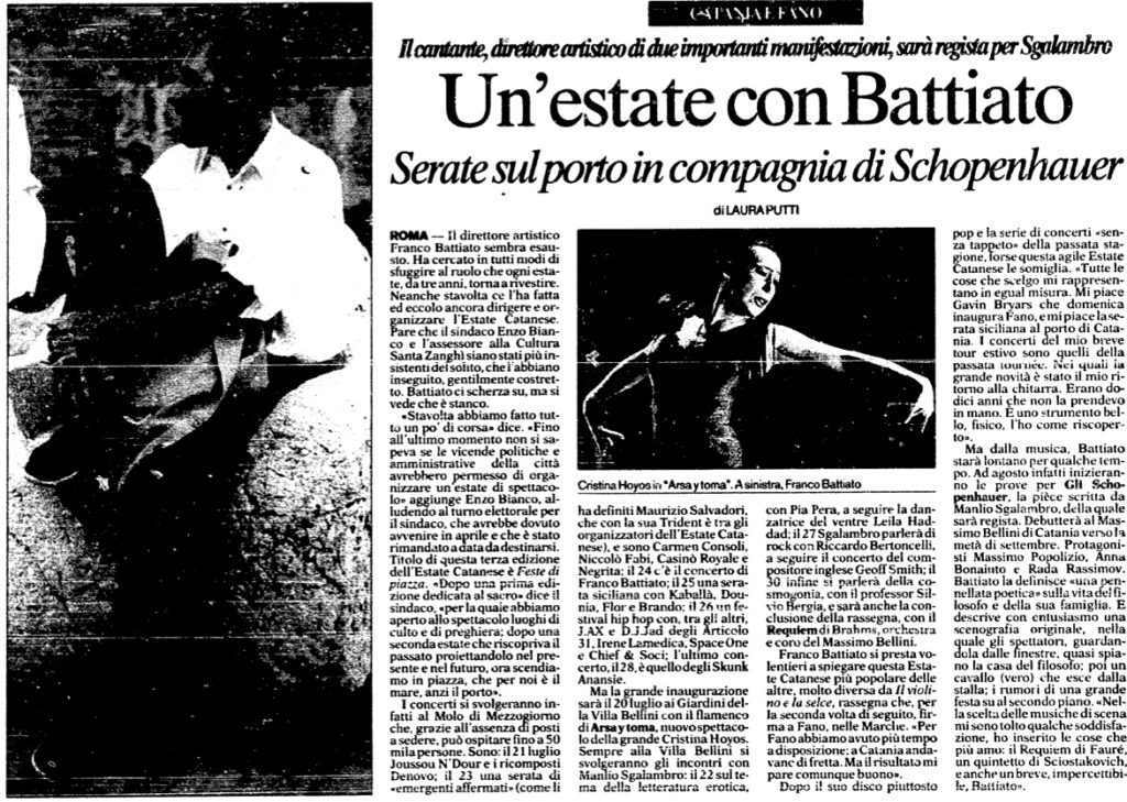 Un'estate con Battiato