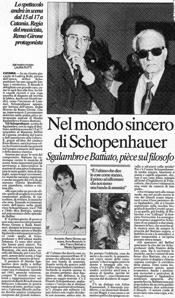 Nel mondo sincero di Schopenhauer