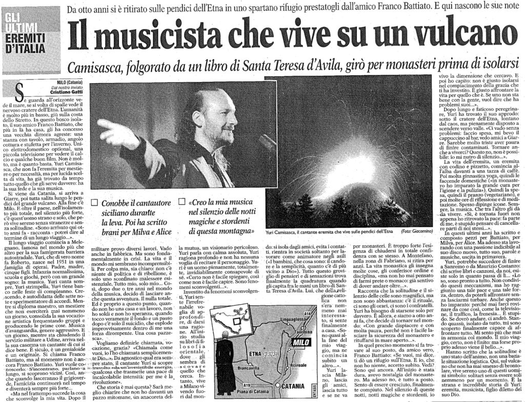 Il musicista che vive su un vulcano