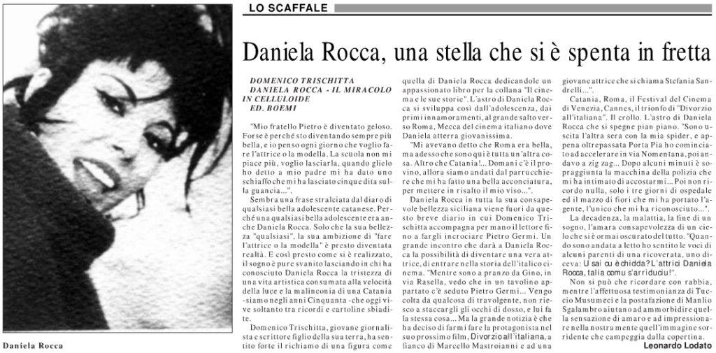 Daniela Rocca, una stella che si e spenta in fretta