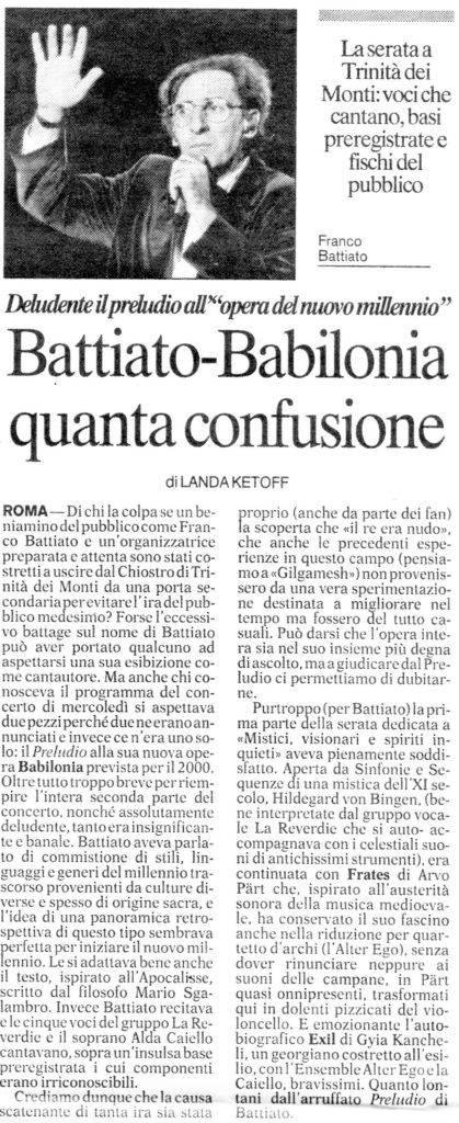 Battiato-Babilonia quanta confusione