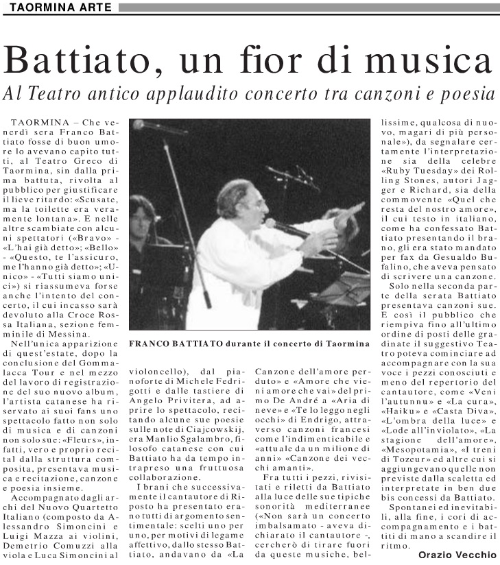 Battiato, un fior di musica