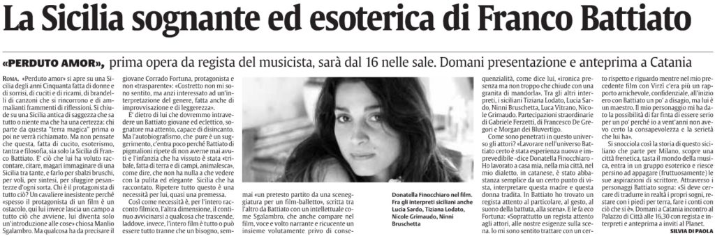 La Sicilia sognante ed esoterica di Franco Battiato