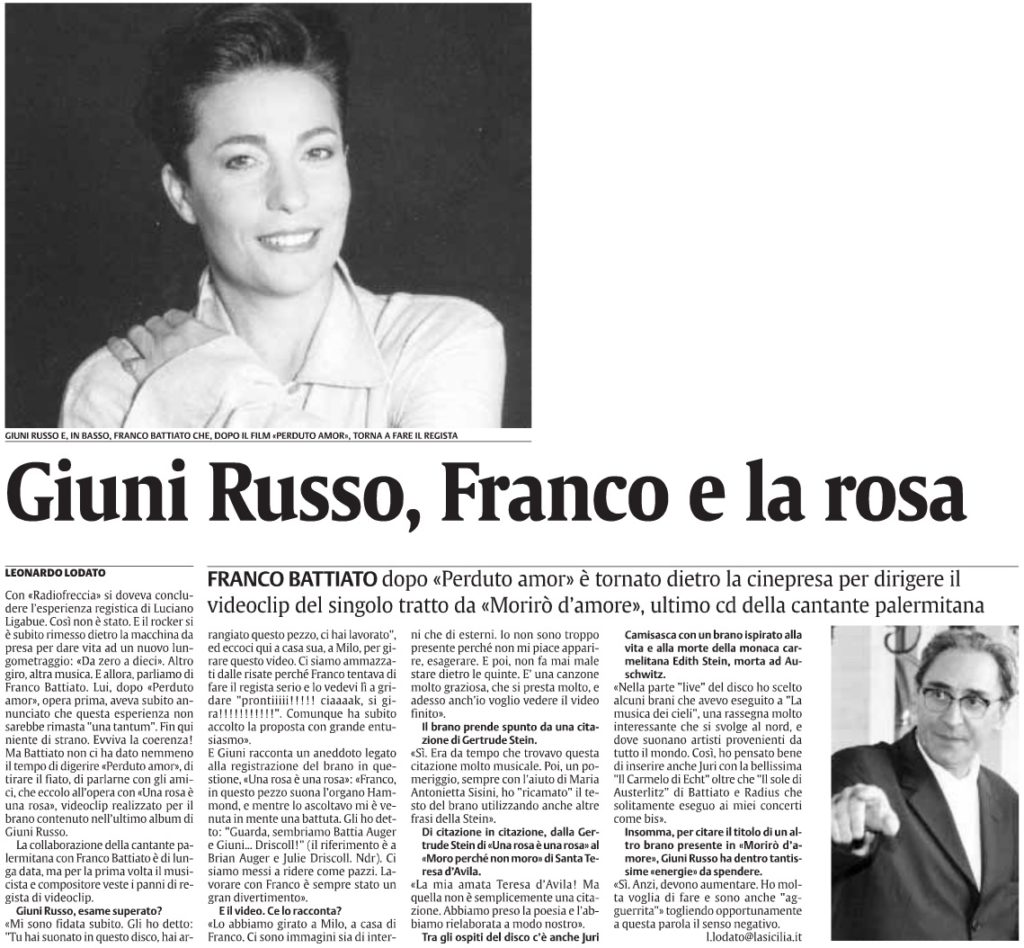 Giuni Russo, Franco e la rosa