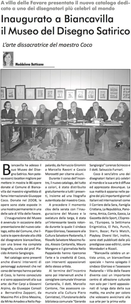 Inaugurato a Biancavilla il Museo del Disegno Satirico