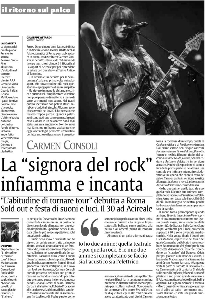 La signora del rock infiamma e incanta