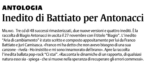 Inedito di Battiato per Antonacci