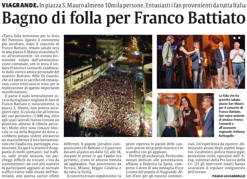 Bagno di folla per Franco Battiato