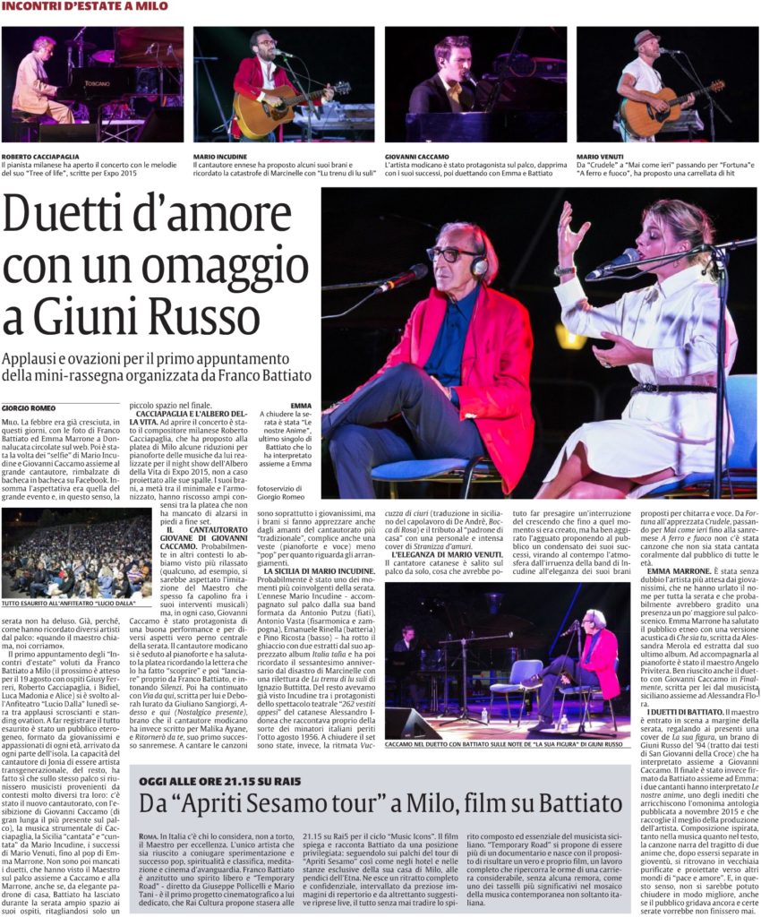 Duetti d'amore con un omaggio a Giuni Russo